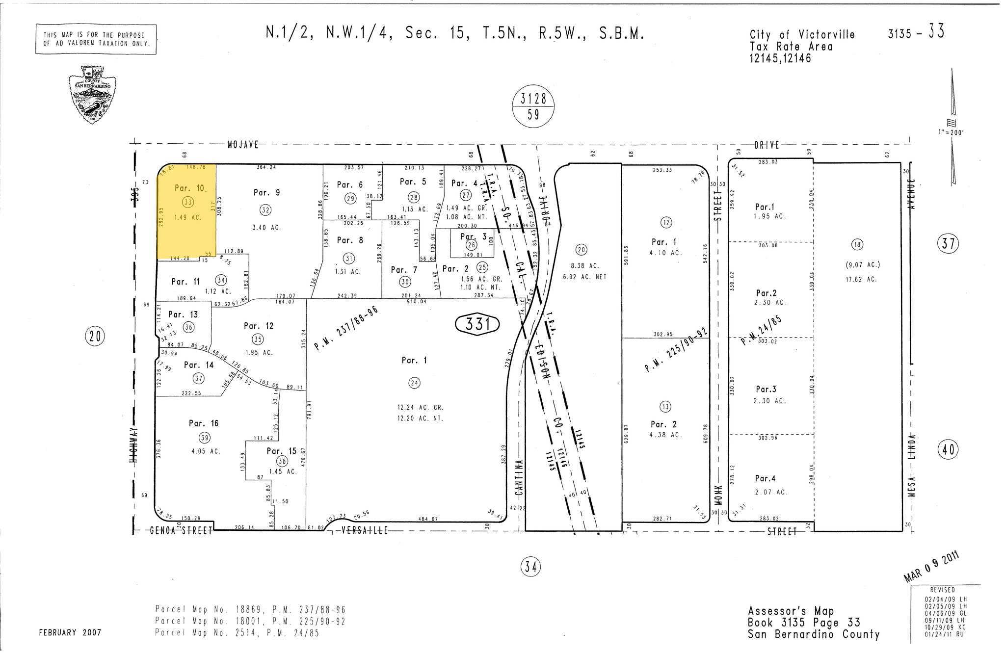 SEC Mojave Dr, Adelanto, CA for sale Plat Map- Image 1 of 1