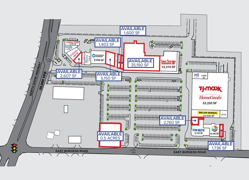 6601 N Davis Hwy, Pensacola, FL à louer - Plan de site - Image 2 de 13