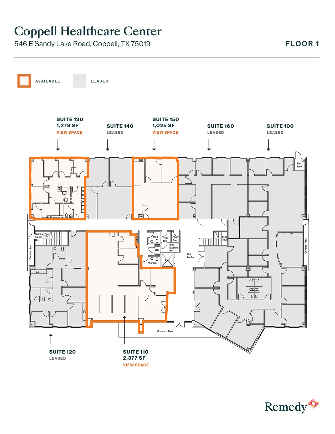 546 E Sandy Lake Rd, Coppell, TX à louer Plan d’étage- Image 1 de 1