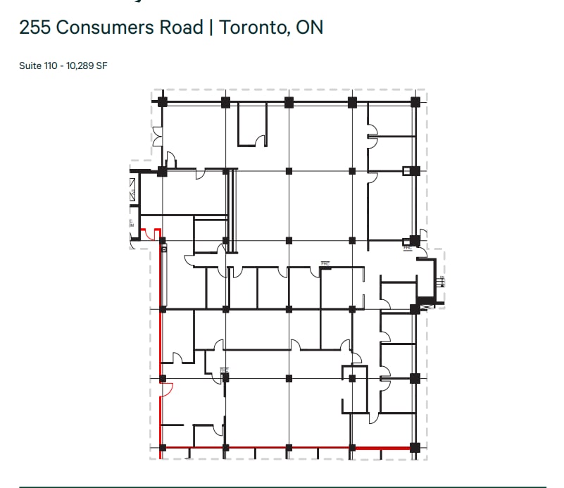 245 Consumers Rd, Toronto, ON à louer Plan d’étage- Image 1 de 1