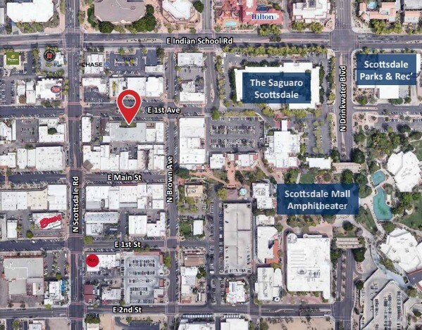 7213-7239 E 1st Ave, Scottsdale, AZ à louer - Aérien - Image 2 de 3