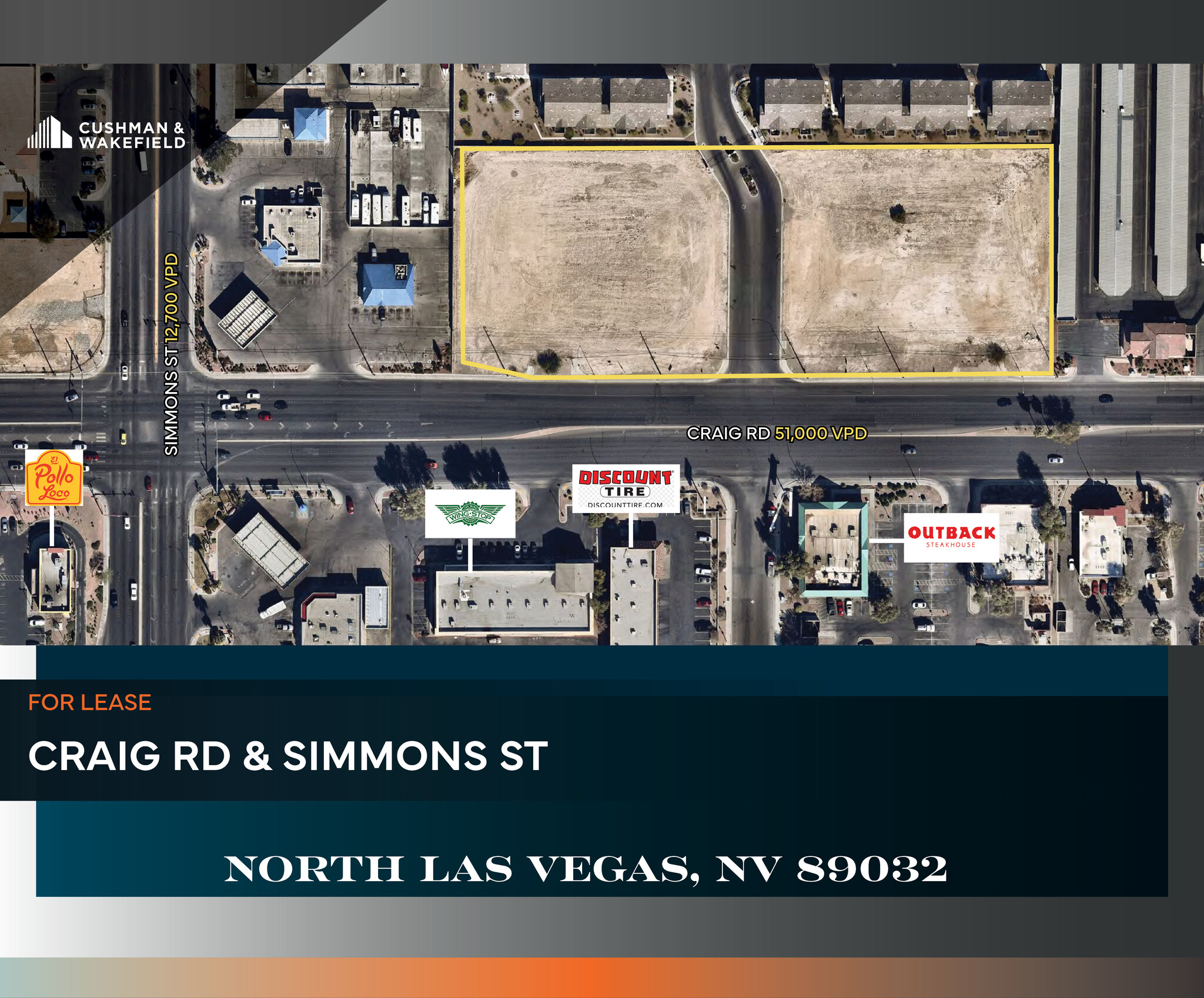 W Craig Rd, North Las Vegas, NV for lease Aerial- Image 1 of 4