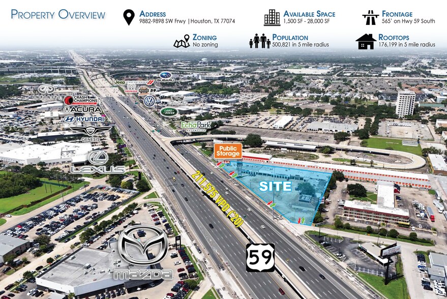 9882-9898 S US 59 Hwy, Houston, TX for lease - Building Photo - Image 2 of 7