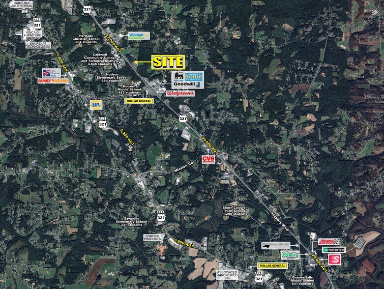 2928 Hickory Blvd, Hudson, NC à vendre - Aérien - Image 2 de 5