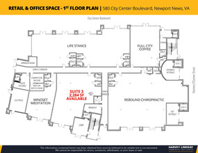 580 City Center Blvd, Newport News, VA for lease Floor Plan- Image 2 of 2