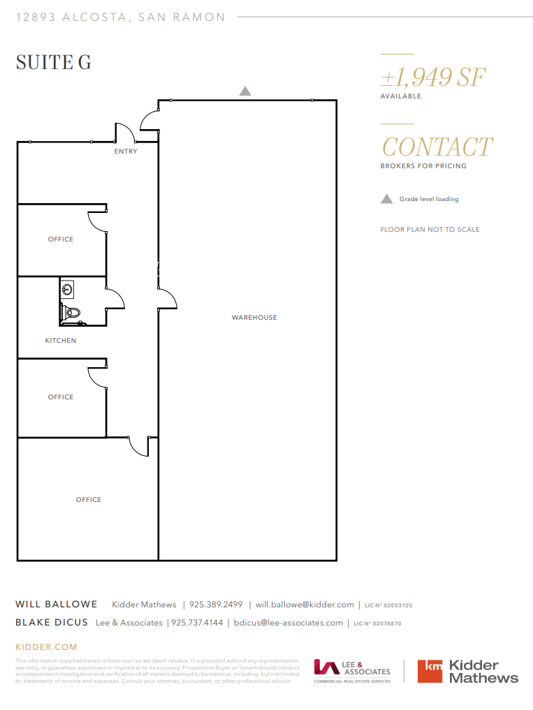 12893 Alcosta Blvd, San Ramon, CA for lease Floor Plan- Image 1 of 1