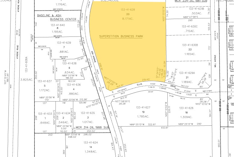 4625 S Ash Ave, Tempe, AZ à louer - Plan cadastral - Image 2 de 8