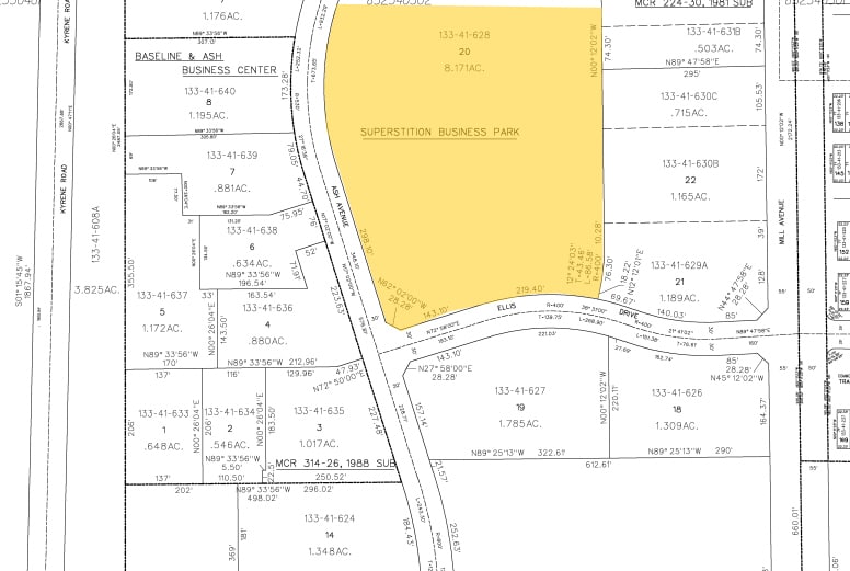 4625 S Ash Ave, Tempe, AZ for lease - Plat Map - Image 2 of 8