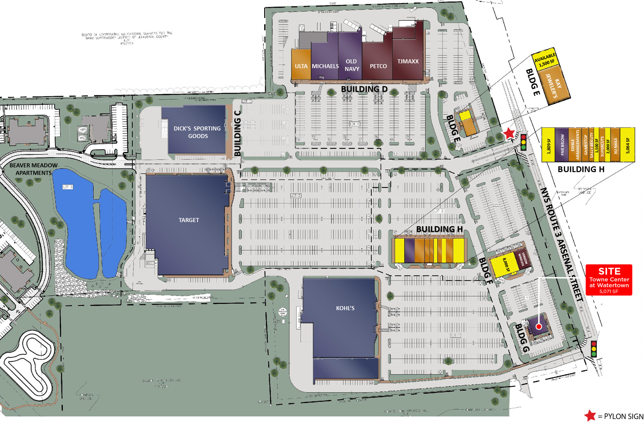 Towne Center at Watertown, Watertown, NY for lease Site Plan- Image 1 of 3