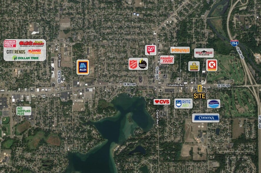 204 E Columbia Ave, Battle Creek, MI for sale - Aerial - Image 2 of 3