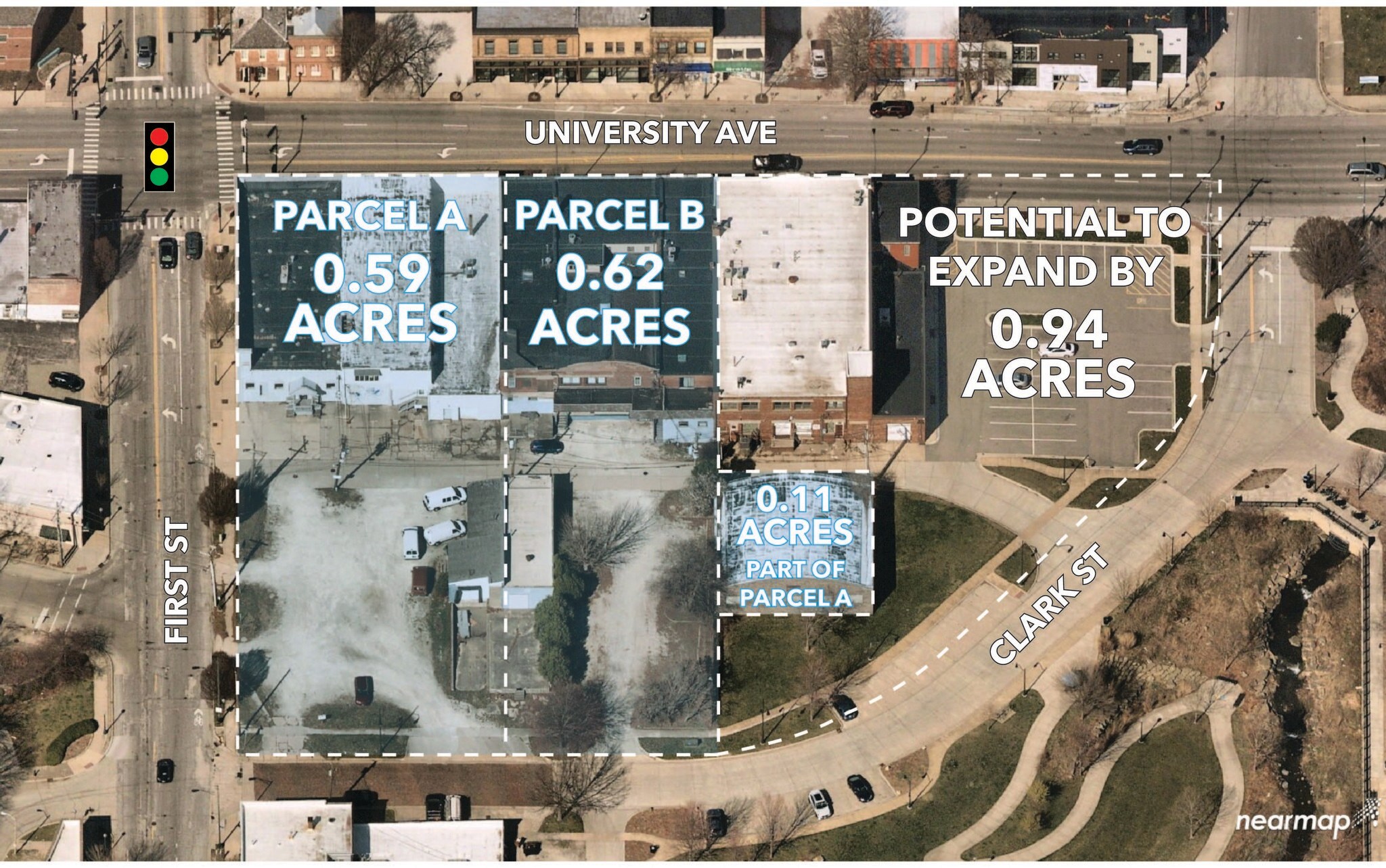 101-107 E University Ave, Champaign, IL for sale Aerial- Image 1 of 2