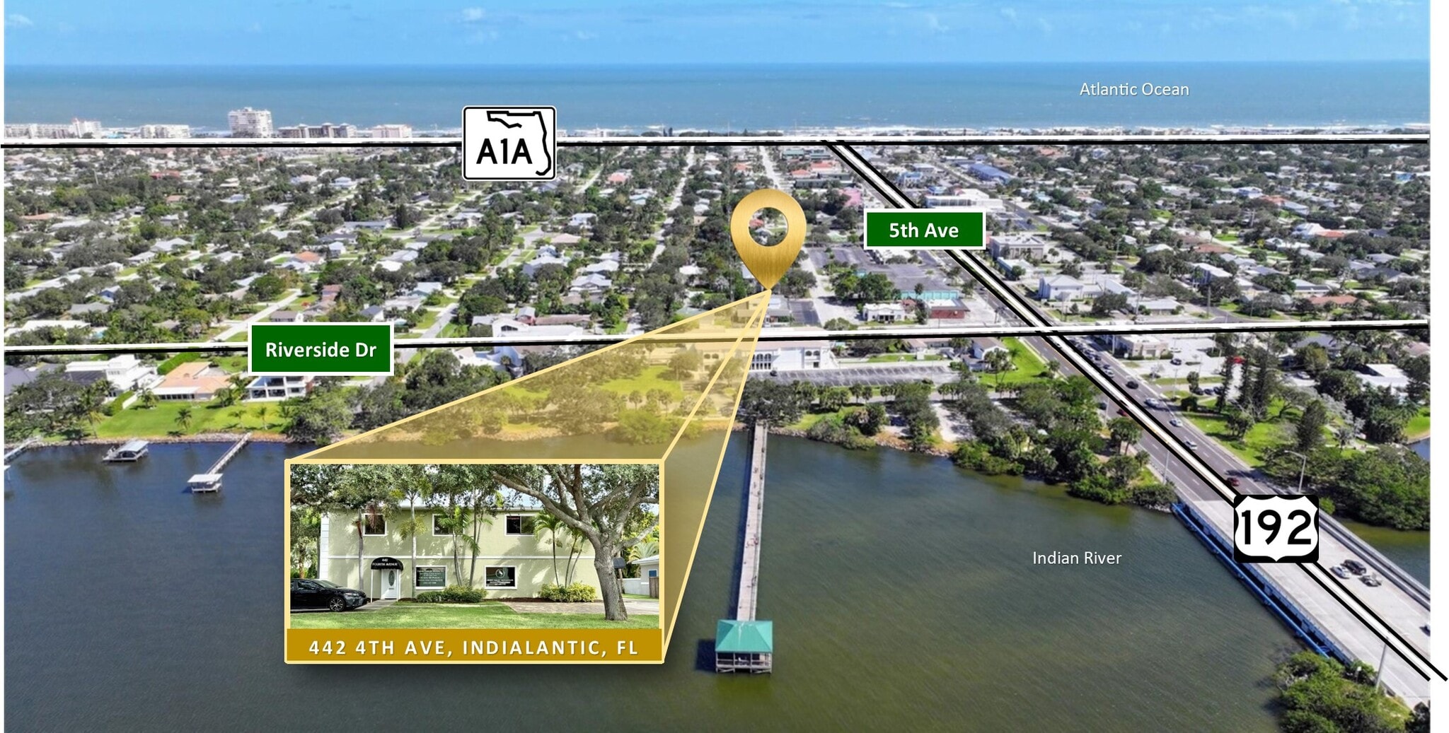 442 4th Ave, Indialantic, FL for lease Aerial- Image 1 of 33