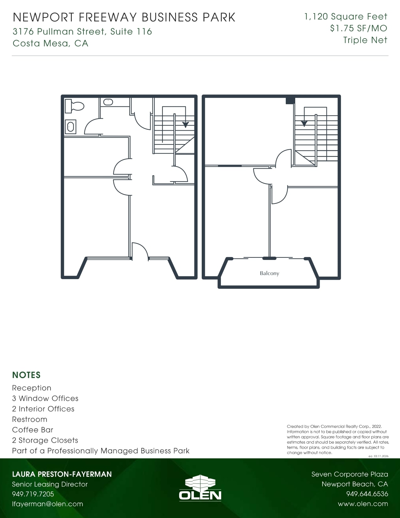 3176 Pullman St, Costa Mesa, CA à louer Plan d’étage- Image 1 de 1
