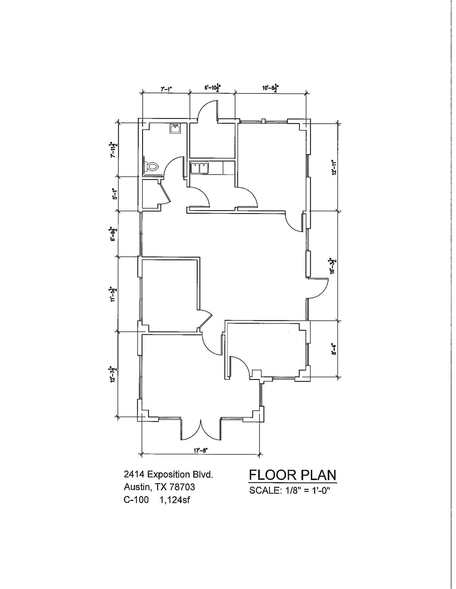 2414 Exposition Blvd, Austin, TX à louer Plan d’étage- Image 1 de 1