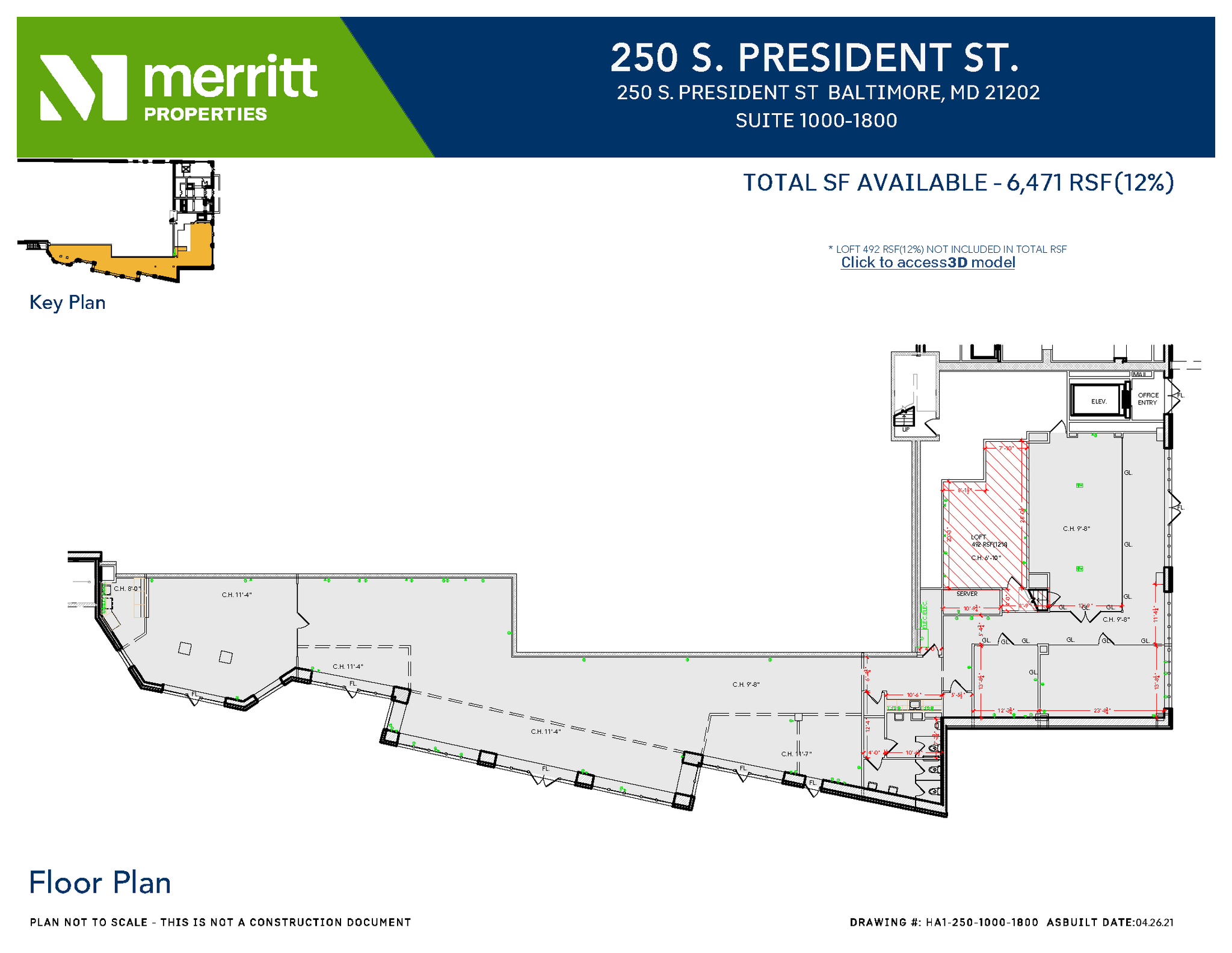 729 E Pratt St, Baltimore, MD à louer Plan d’étage- Image 1 de 1