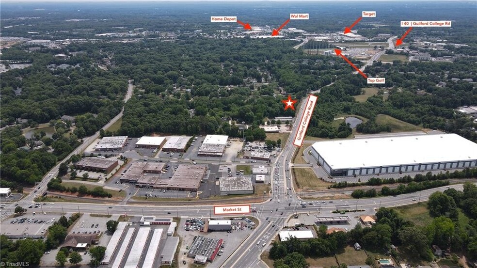 207-211 Guilford College rd, Greensboro, NC for sale - Aerial - Image 3 of 9