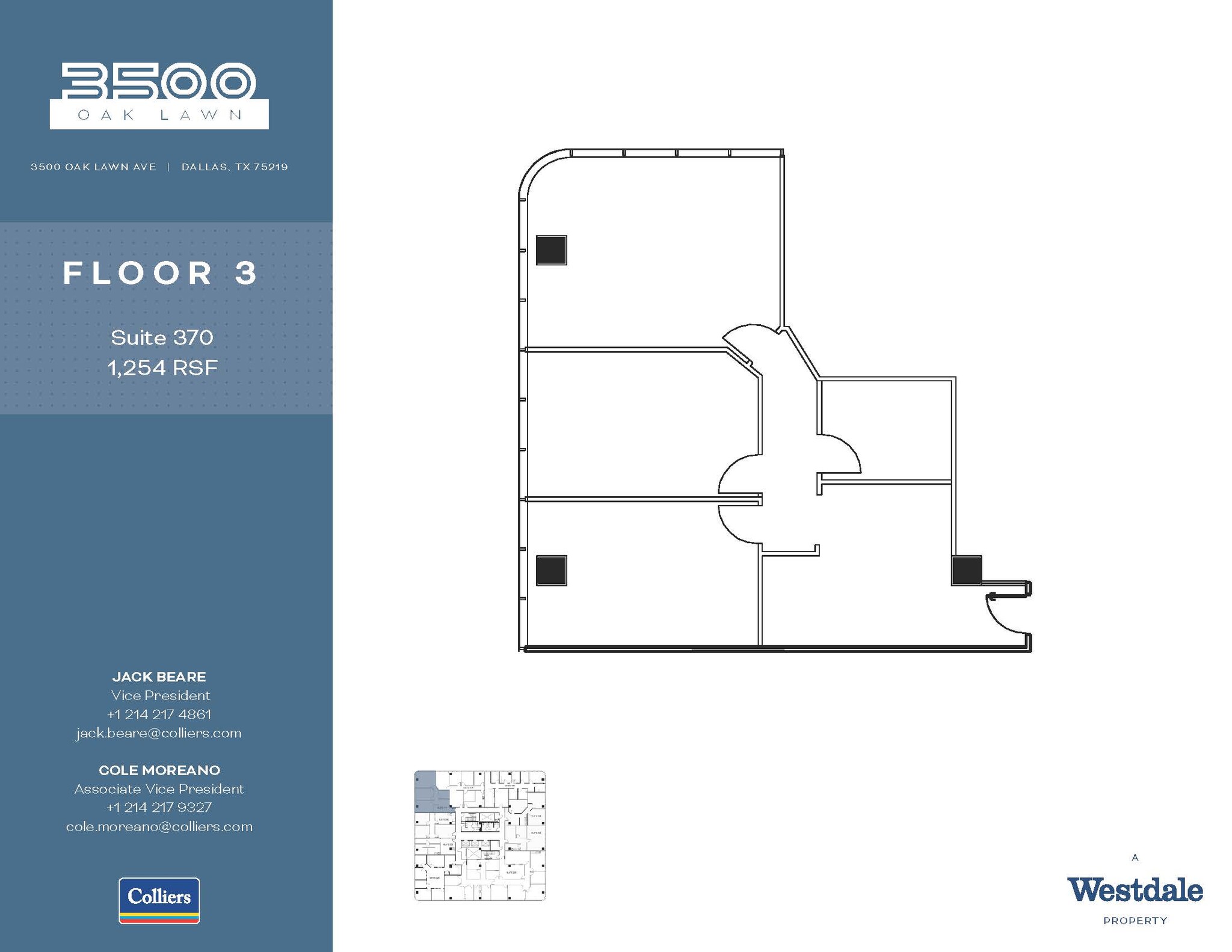 3500 Oak Lawn Ave, Dallas, TX à louer Plan d  tage- Image 1 de 2