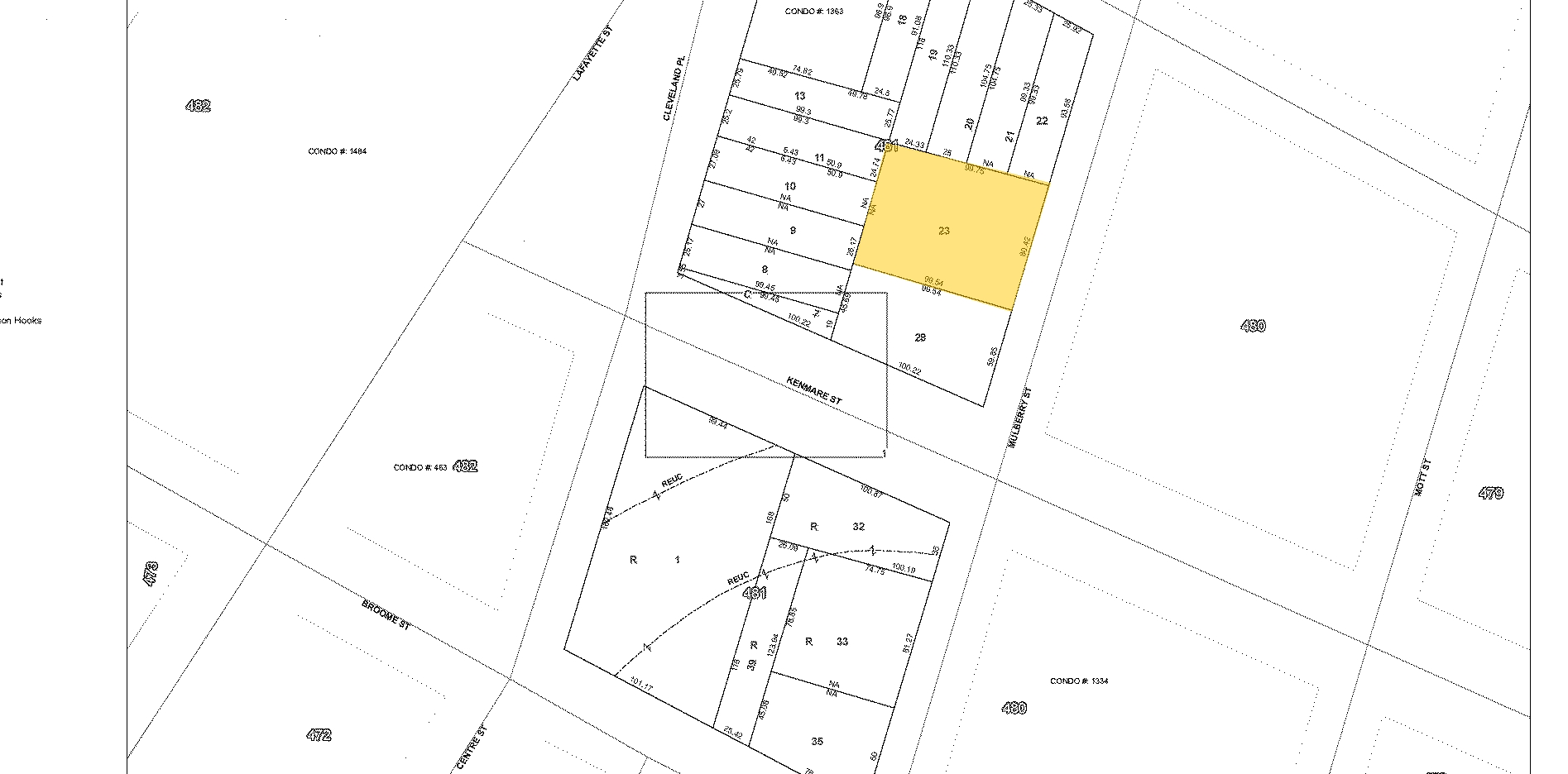 201 Mulberry St, New York, NY à vendre Plan cadastral- Image 1 de 1