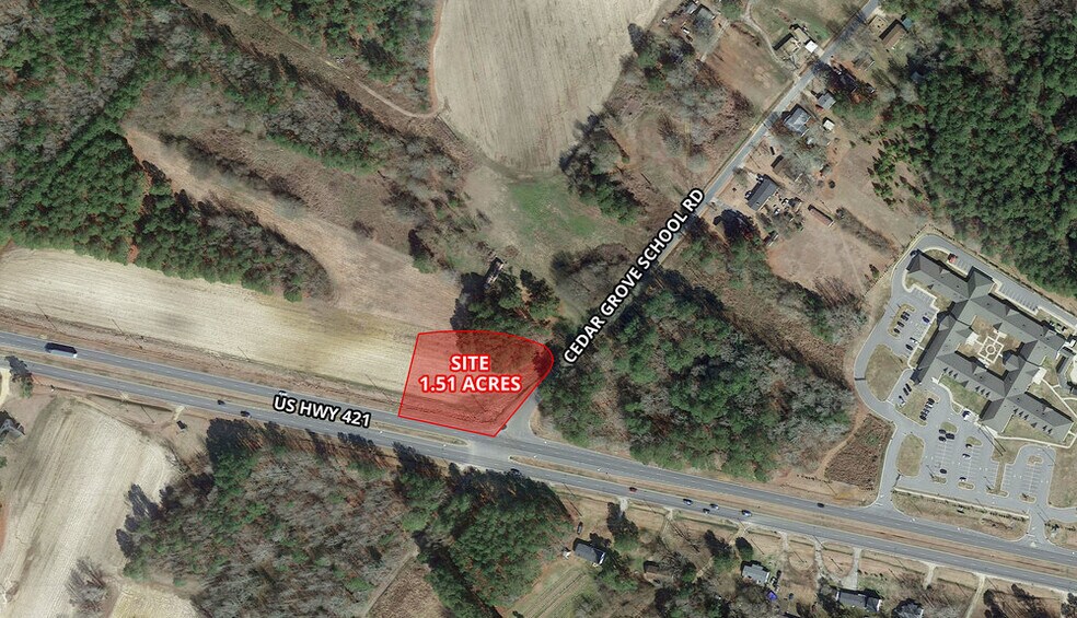 Cedar Grove School Rd. & US Hwy 421, Lillington, NC à vendre - Aérien - Image 2 de 2