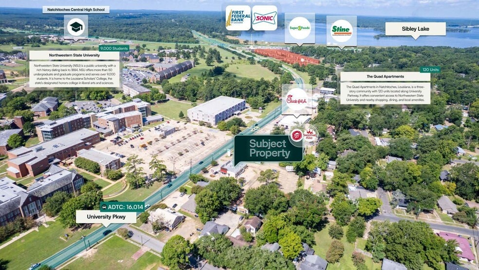 810 University Pky, Natchitoches, LA for sale - Aerial - Image 2 of 2