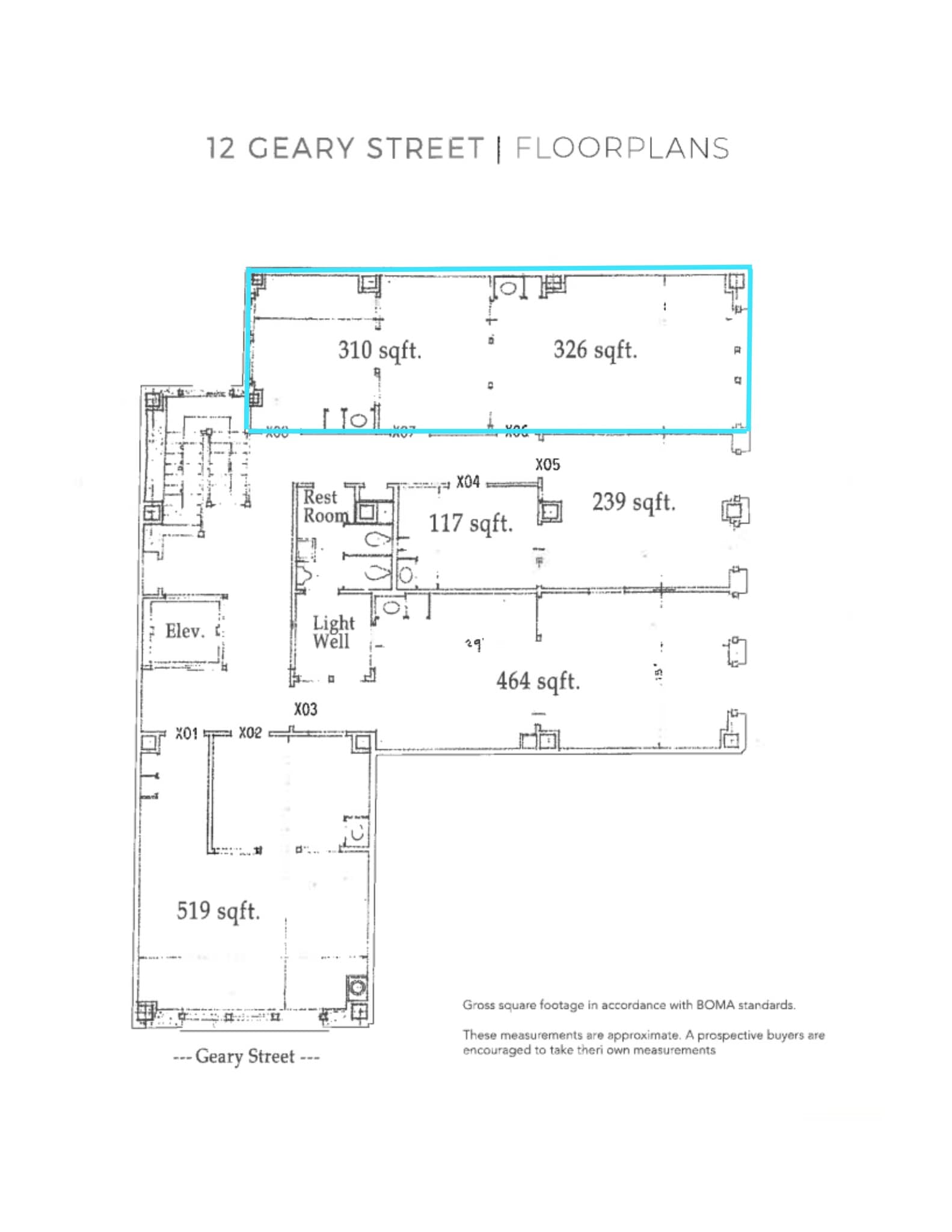 10-12 Geary St, San Francisco, CA for lease Site Plan- Image 1 of 10