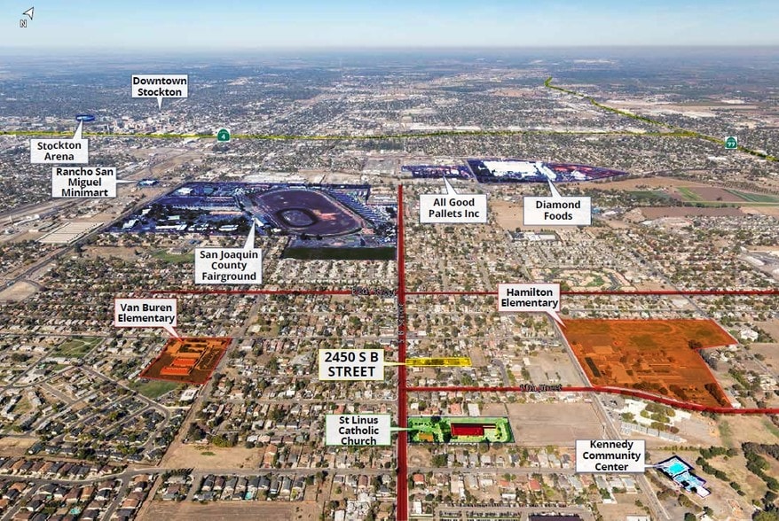 2450 S B St, Stockton, CA à vendre - Aérien - Image 2 de 18