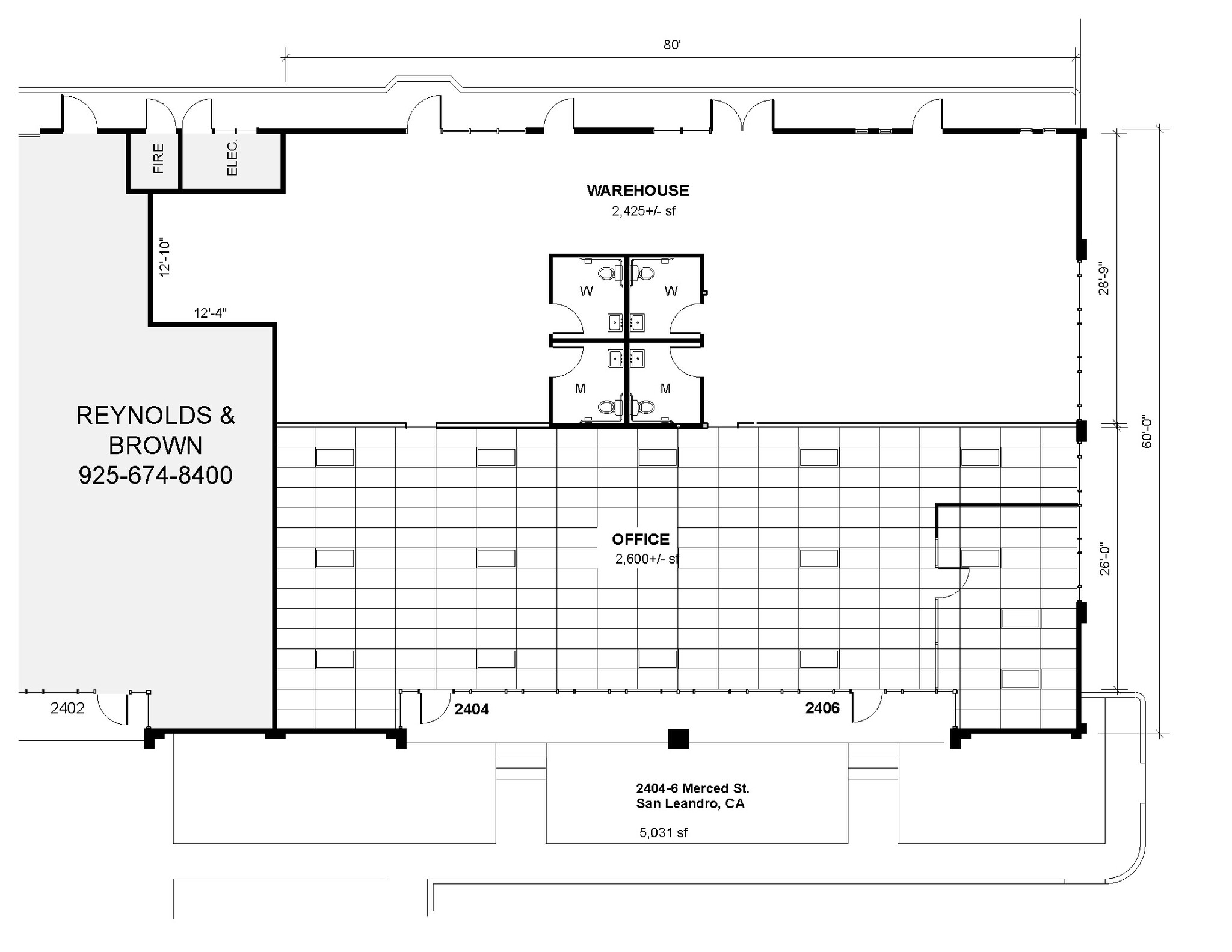 2400-2406 Merced St, San Leandro, CA à louer Plan d’étage- Image 1 de 3