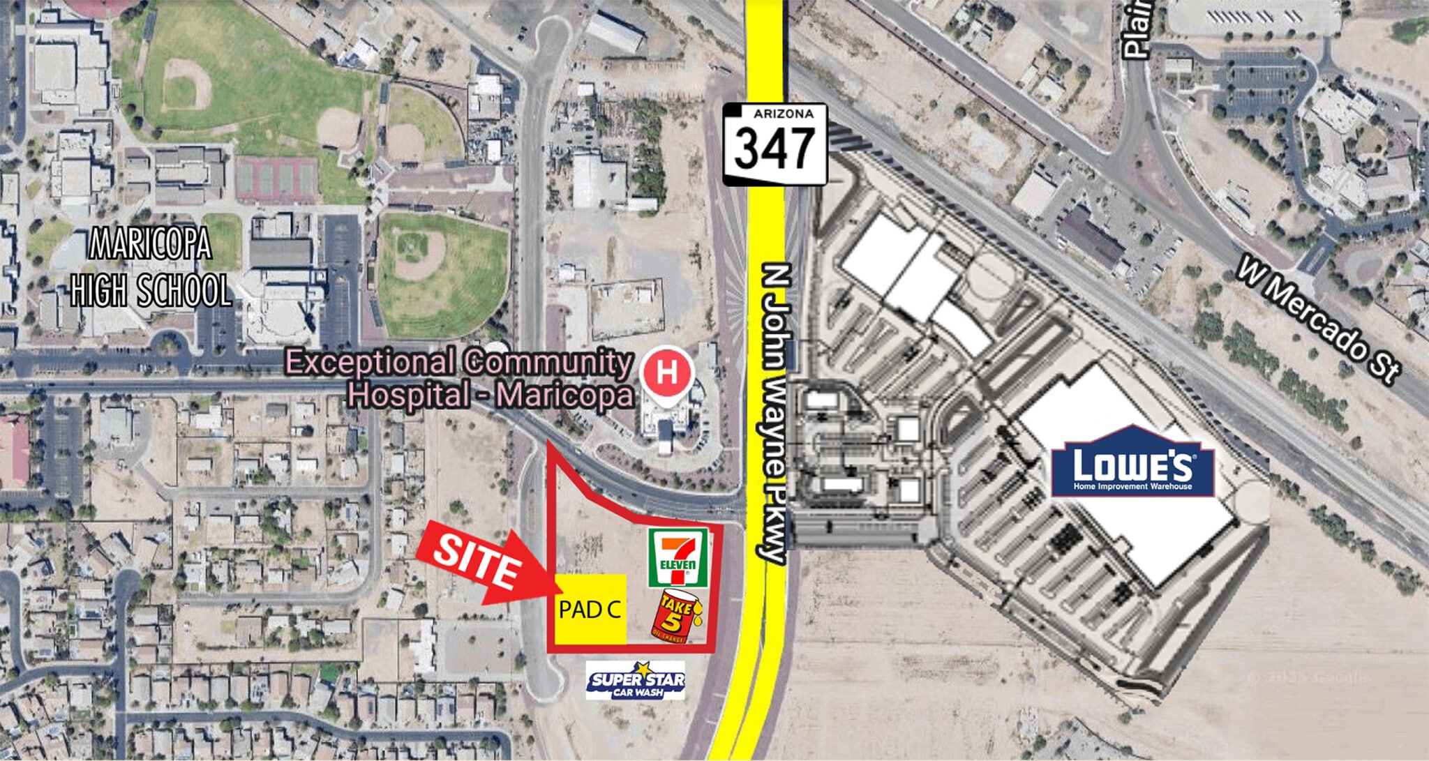 18917 John Wayne Parkway; SWC John Wayne Pkwy & Honeycutt Ave; SR 347 & Honeycutt; Pad C, Maricopa, AZ for sale Primary Photo- Image 1 of 2
