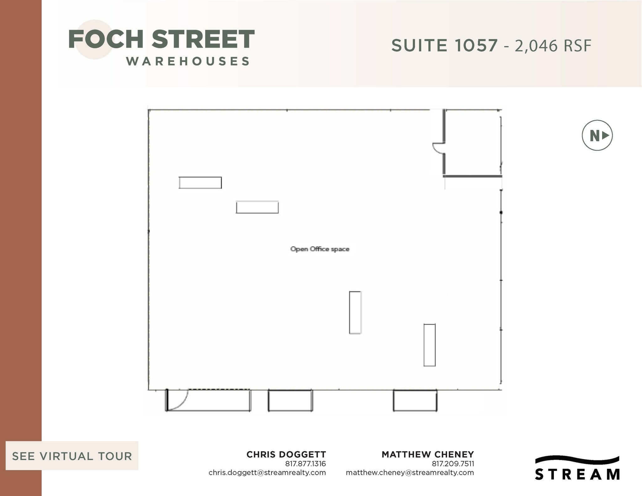 821-1075 Foch St, Fort Worth, TX à louer Plan d  tage- Image 1 de 1