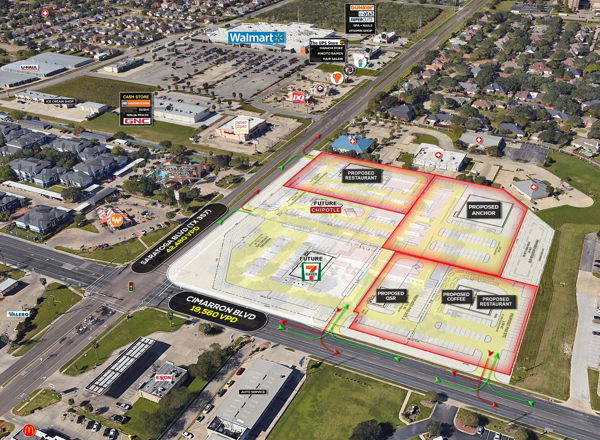 6226 Saratoga Blvd, Corpus Christi, TX à vendre Aérien- Image 1 de 1