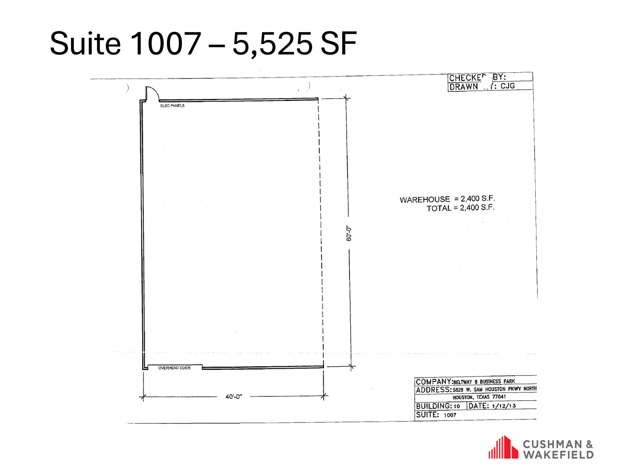5829 W Sam Houston Pky N, Houston, TX à louer Plan d’étage- Image 1 de 1