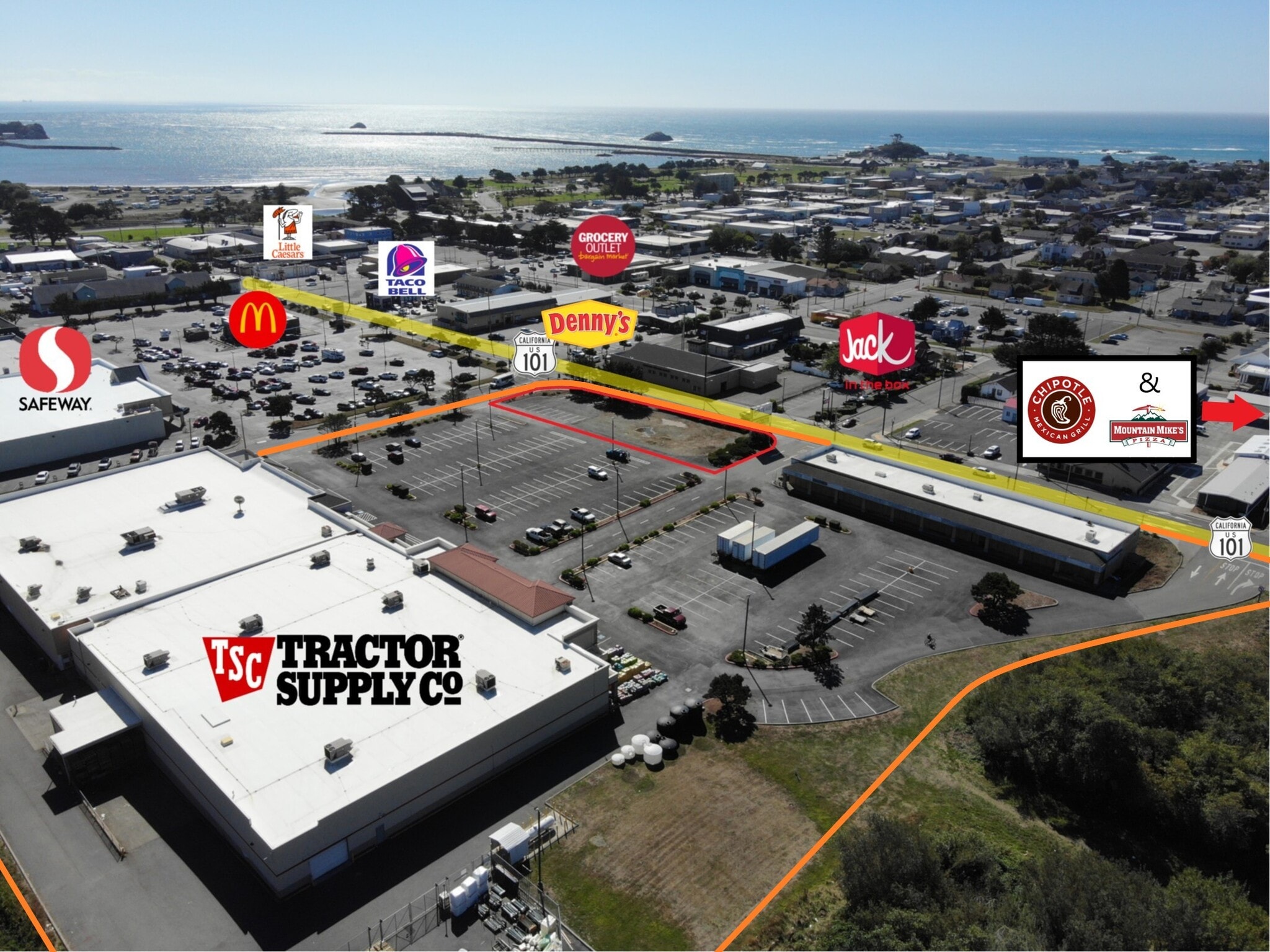 575 M St, Crescent City, CA for lease Aerial- Image 1 of 2