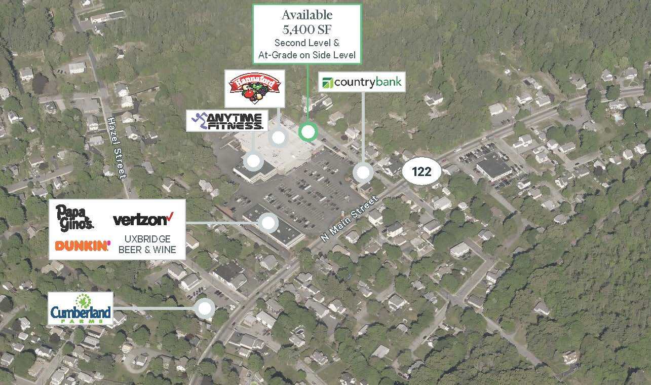 144-162 N Main St, Uxbridge, MA for lease Aerial- Image 1 of 3