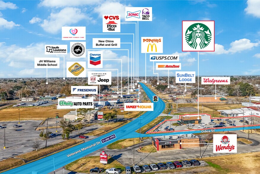 Veterans Memorial Drive & Odea Street, Abbeville, LA à vendre - Aérien - Image 3 de 5