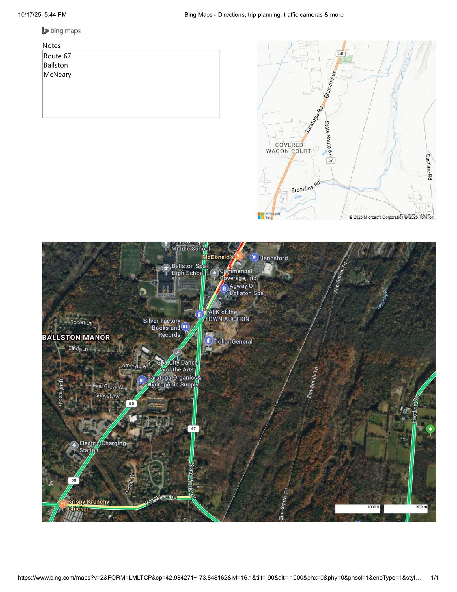 East side of State Route 67, Ballston Spa, NY for sale Aerial- Image 1 of 2
