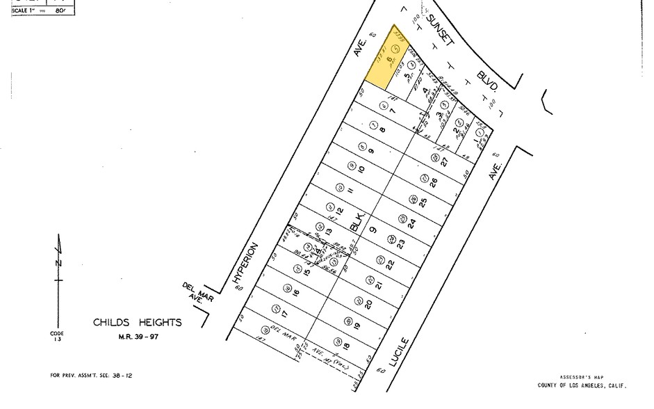 3828 W Sunset Blvd, Los Angeles, CA for lease - Plat Map - Image 2 of 10