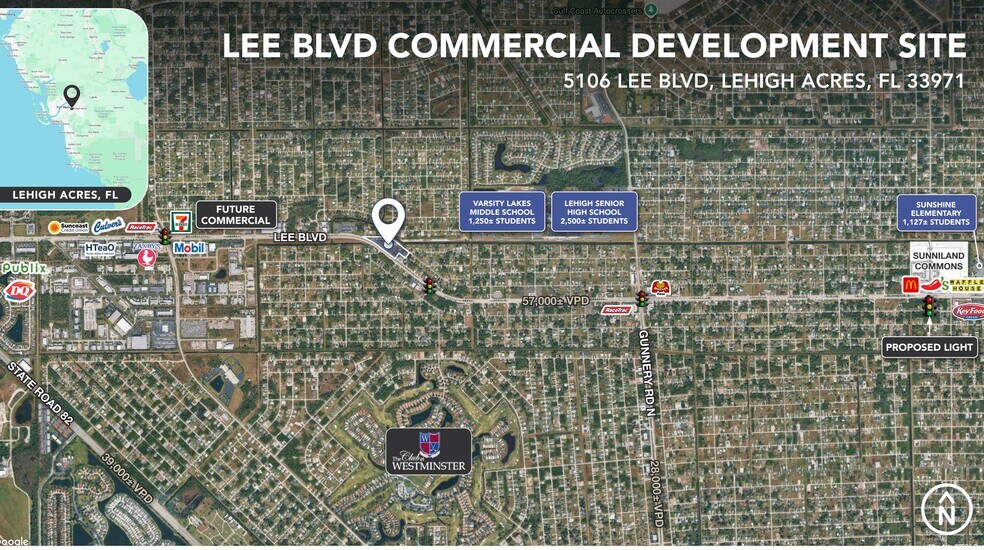 5106 Lee Blvd, Lehigh Acres, FL à vendre - Aérien - Image 3 de 3