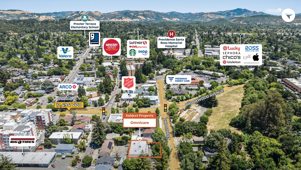 879 2nd St, Santa Rosa, CA for sale - Aerial - Image 2 of 3