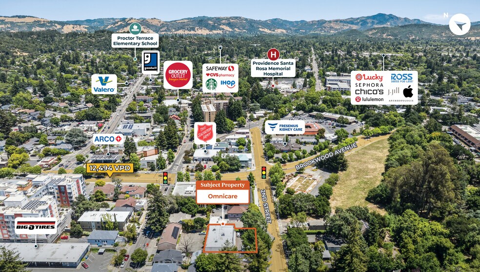 879 2nd St, Santa Rosa, CA à vendre - Aérien - Image 2 de 3