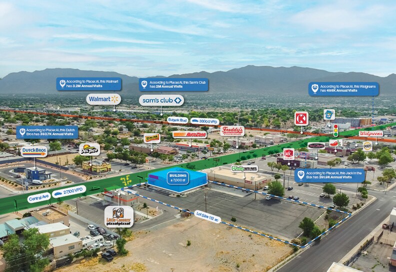 10026 Central Ave SE, Albuquerque, NM à vendre - Aérien - Image 2 de 7