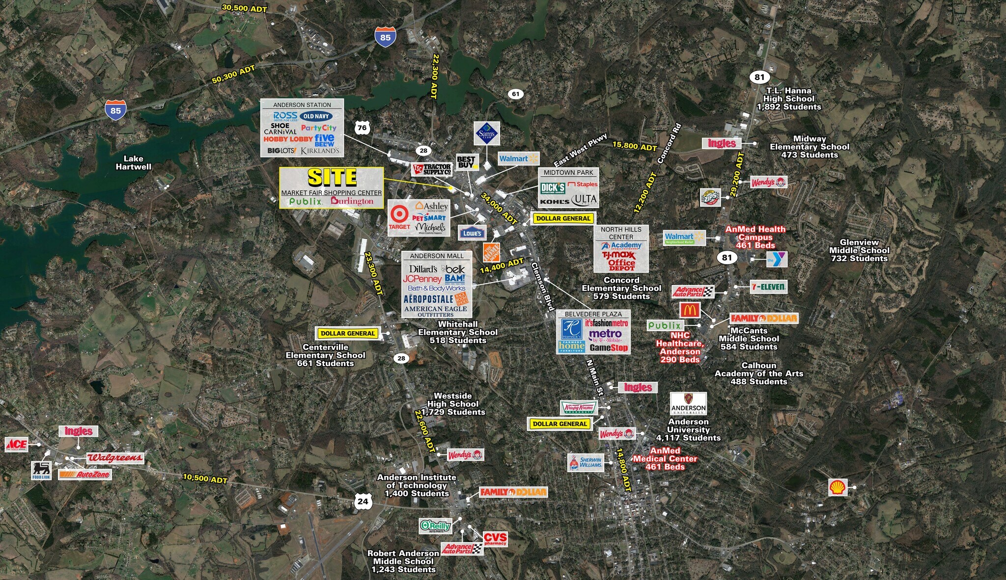 3795 Clemson Blvd, Anderson, SC à louer Aérien- Image 1 de 5