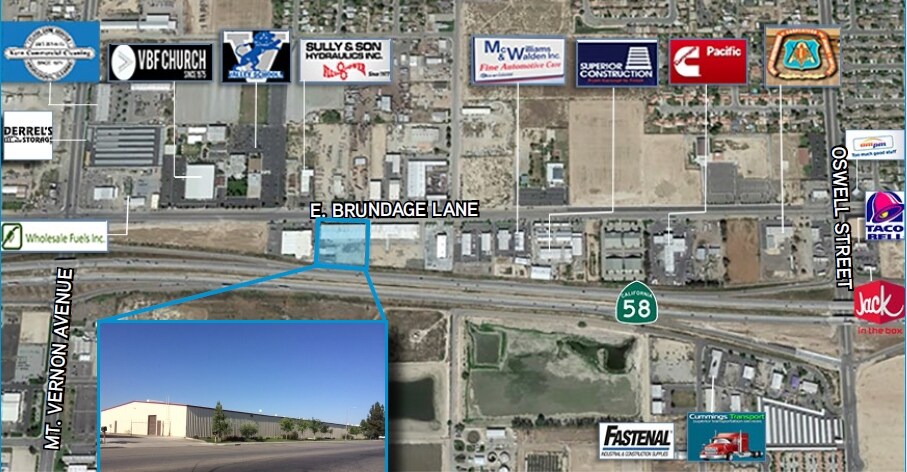 3925 E Brundage Ln, Bakersfield, CA à vendre - Aérien - Image 3 de 8