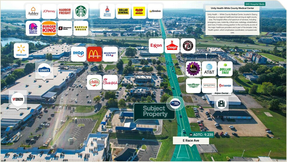 3707 E Race Ave, Searcy, AR à vendre - Aérien - Image 2 de 3