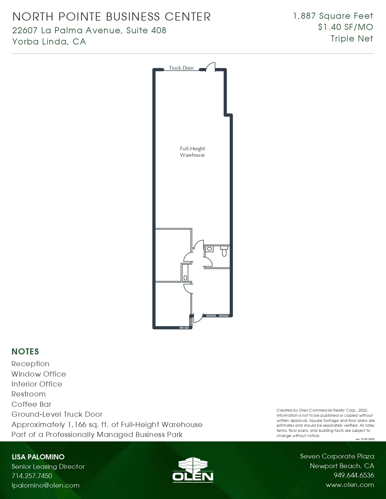 22607 La Palma Ave, Yorba Linda, CA à louer Plan d’étage- Image 1 de 1