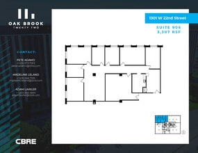 1301 W 22nd St, Oak Brook, IL for lease Floor Plan- Image 1 of 2