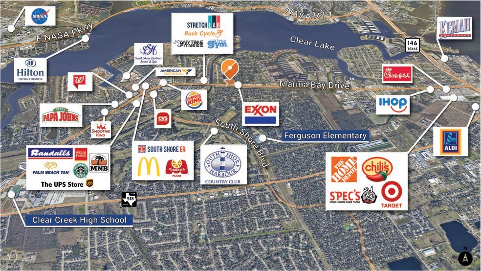 Nec Marina Bay Drive & Cypress Bay Blvd, Kemah, TX à vendre - Aérien - Image 2 de 3