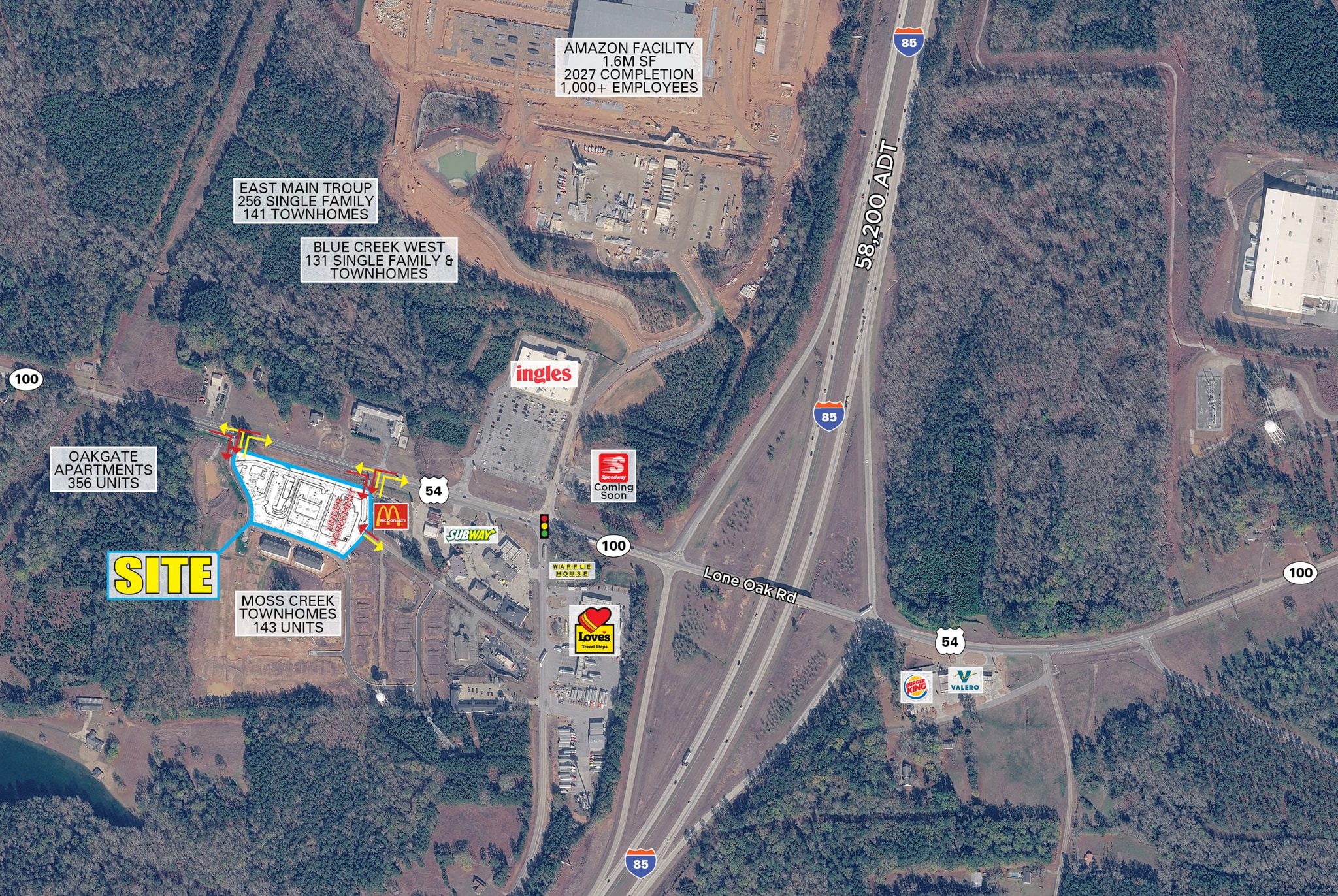 Hwy 54, Hogansville, GA for lease Aerial- Image 1 of 2