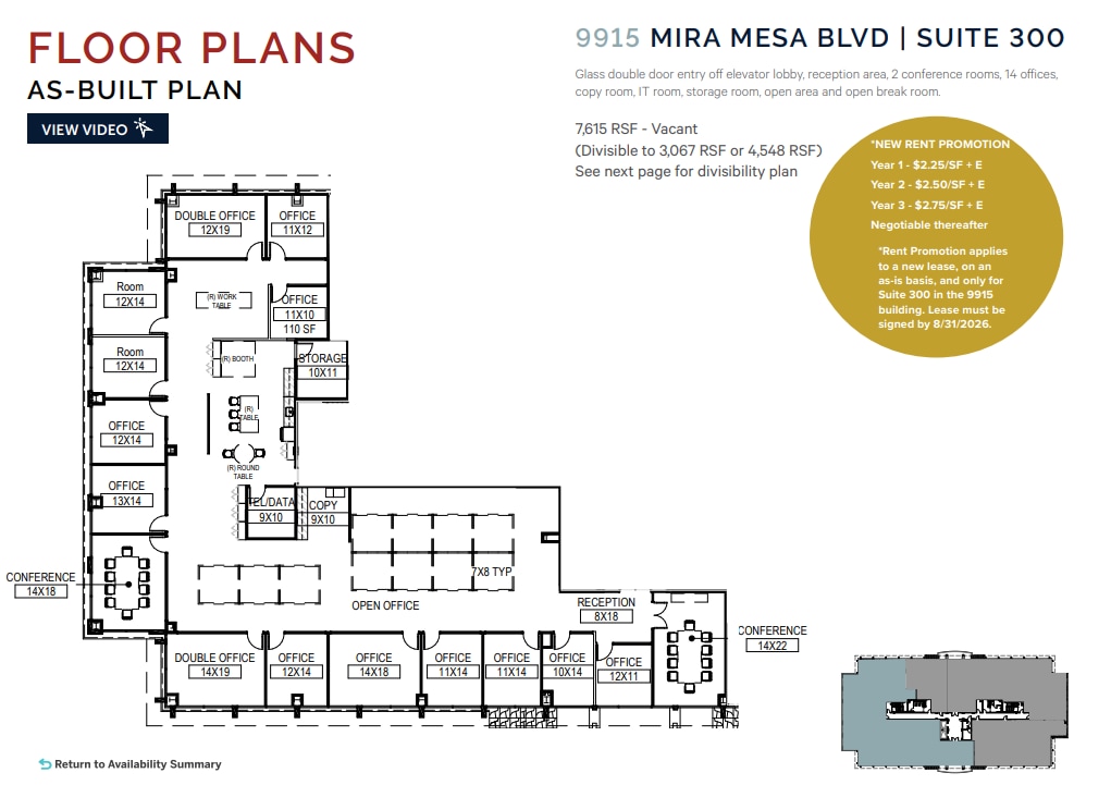 9915 mira mesa Blvd, San Diego, CA for lease Floor Plan- Image 1 of 2