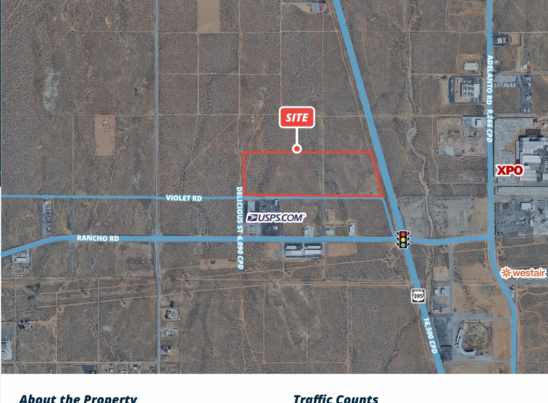 Hwy 395, Adelanto, CA for sale Aerial- Image 1 of 5