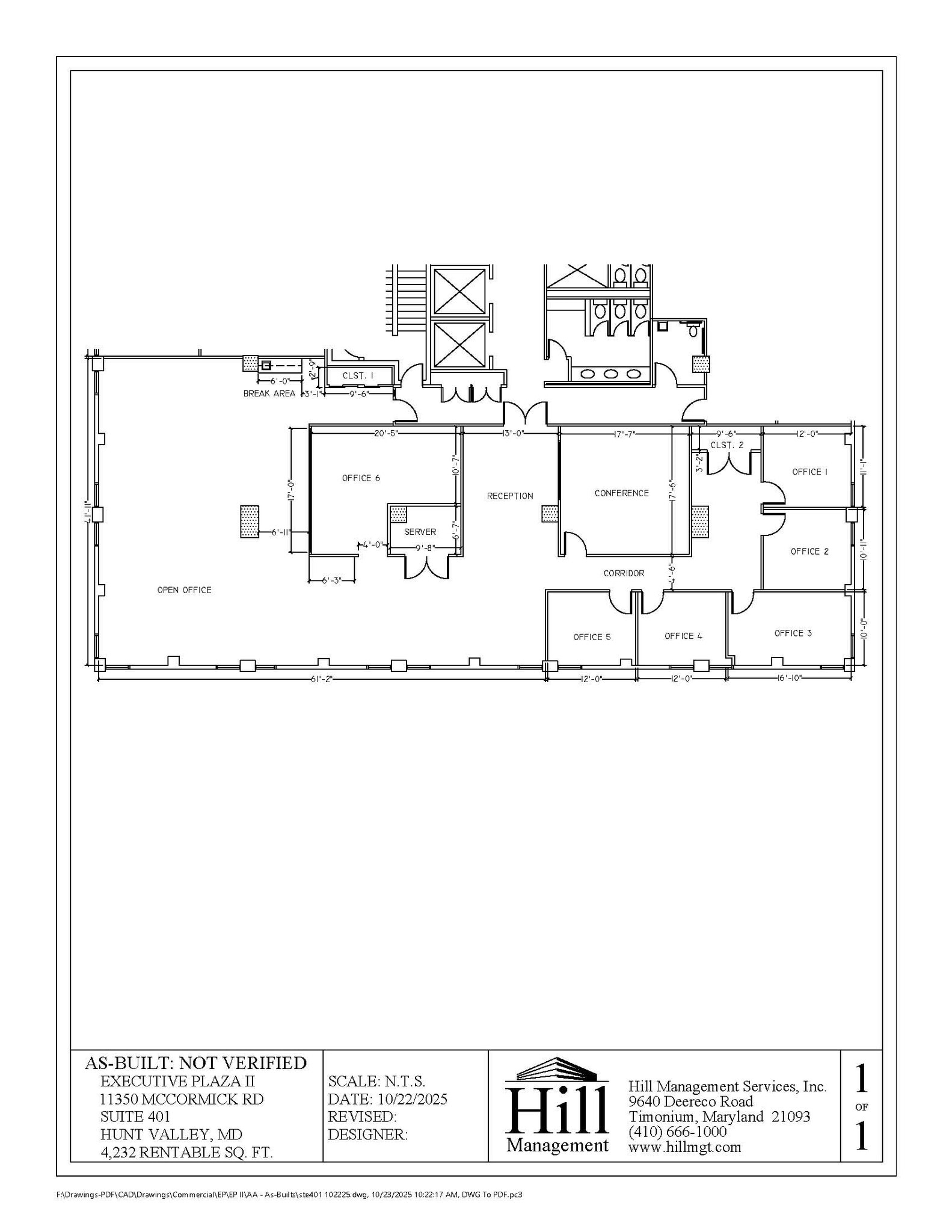 11350 McCormick Rd, Hunt Valley, MD for lease Floor Plan- Image 1 of 1